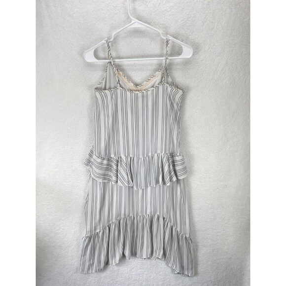 Rebecca Minkoff Ruffle Tiered Dress Women’s Size 0 White Striped Eyelet - Picture 6 of 9